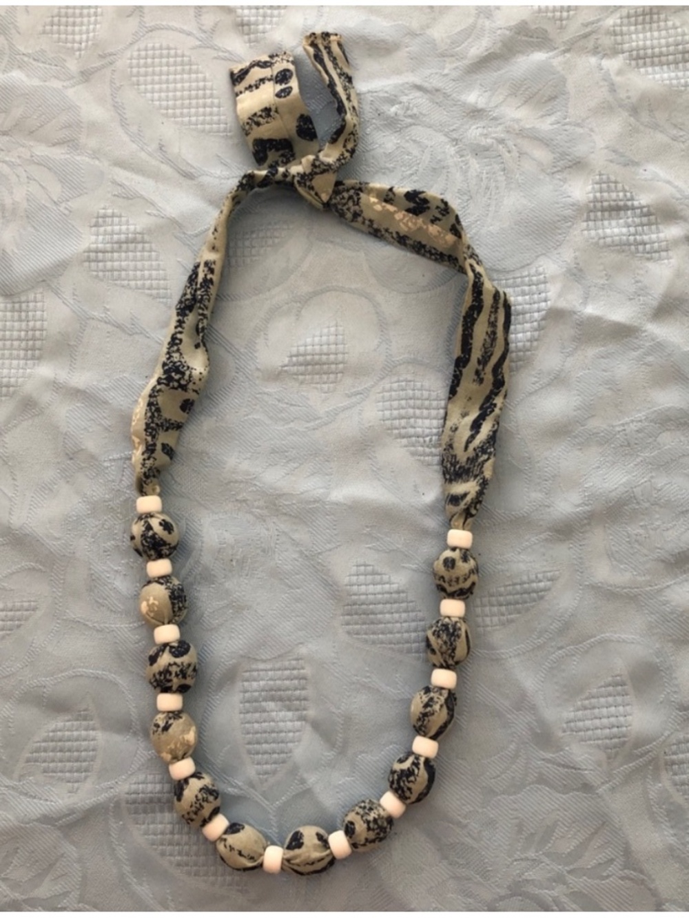 Blue Fabric Necklace